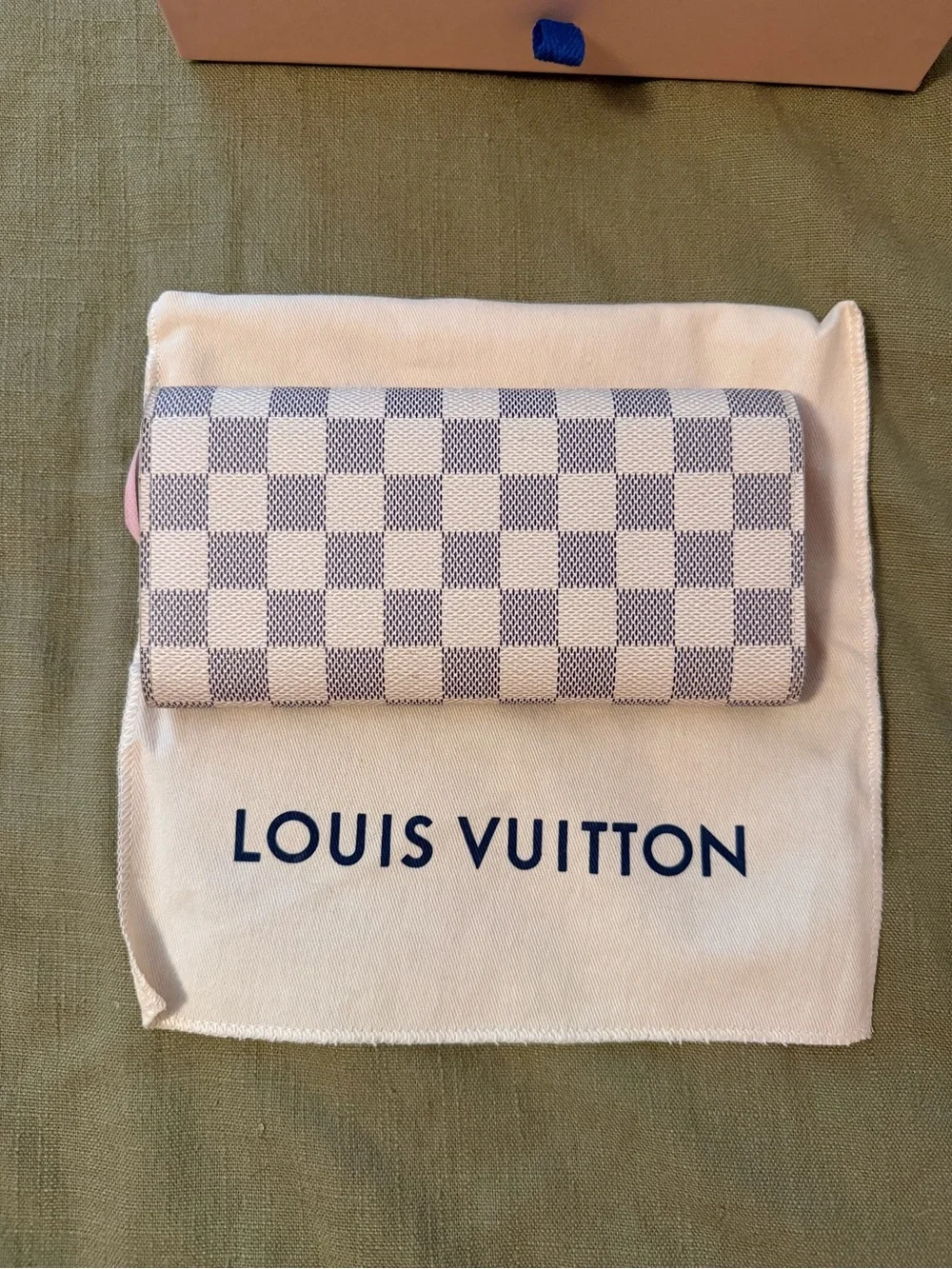 Louis Vuitton Emilie Damier Azur Wallet in White